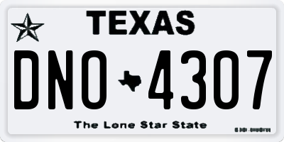 TX license plate DNO4307