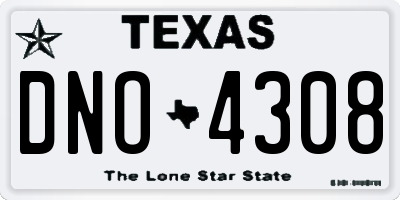 TX license plate DNO4308