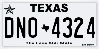 TX license plate DNO4324