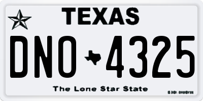 TX license plate DNO4325
