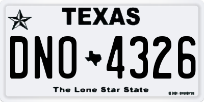 TX license plate DNO4326