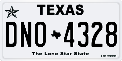 TX license plate DNO4328