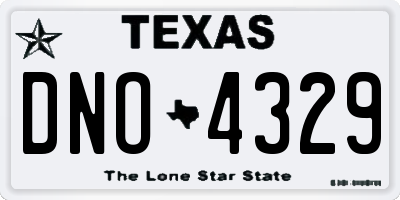 TX license plate DNO4329
