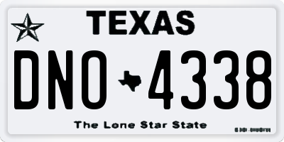 TX license plate DNO4338