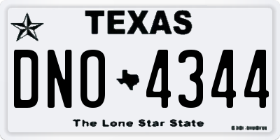 TX license plate DNO4344