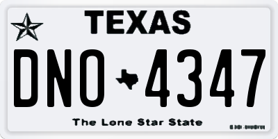 TX license plate DNO4347