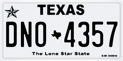 TX license plate DNO4357
