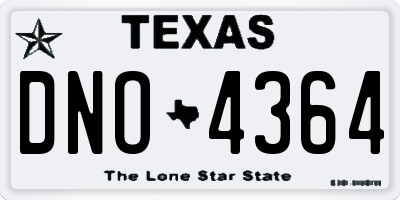 TX license plate DNO4364