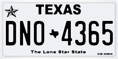 TX license plate DNO4365