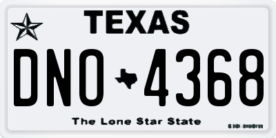 TX license plate DNO4368