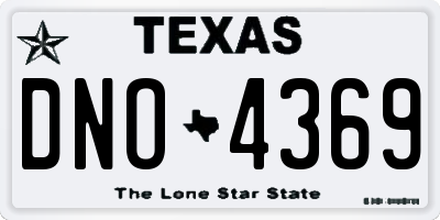TX license plate DNO4369