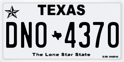TX license plate DNO4370