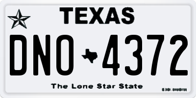 TX license plate DNO4372