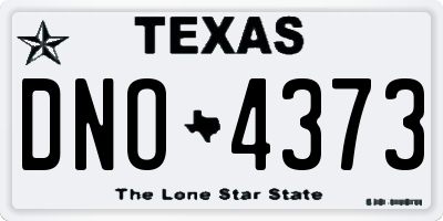 TX license plate DNO4373