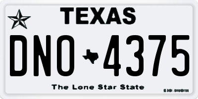 TX license plate DNO4375