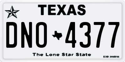TX license plate DNO4377