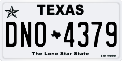TX license plate DNO4379