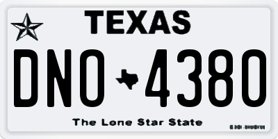 TX license plate DNO4380
