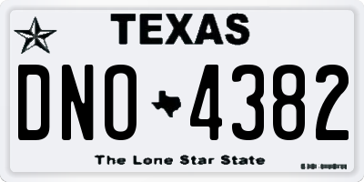 TX license plate DNO4382