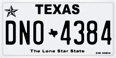 TX license plate DNO4384