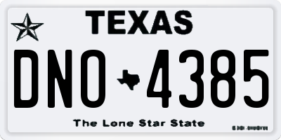 TX license plate DNO4385