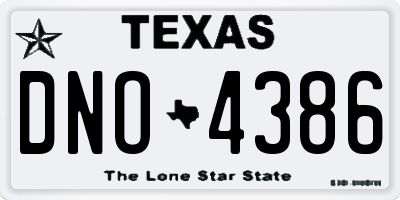 TX license plate DNO4386