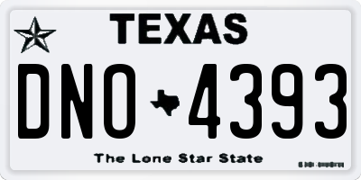 TX license plate DNO4393