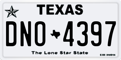 TX license plate DNO4397