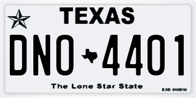 TX license plate DNO4401