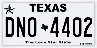 TX license plate DNO4402
