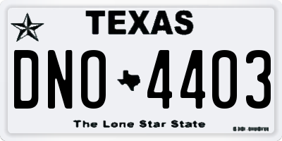 TX license plate DNO4403