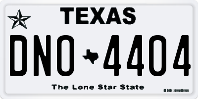 TX license plate DNO4404