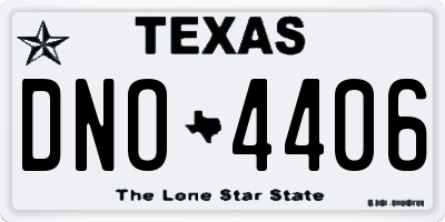 TX license plate DNO4406