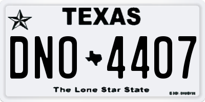 TX license plate DNO4407