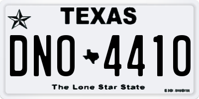TX license plate DNO4410