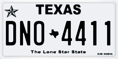 TX license plate DNO4411