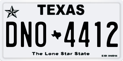 TX license plate DNO4412