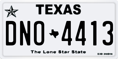 TX license plate DNO4413