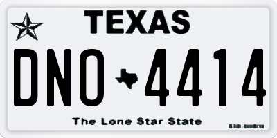 TX license plate DNO4414