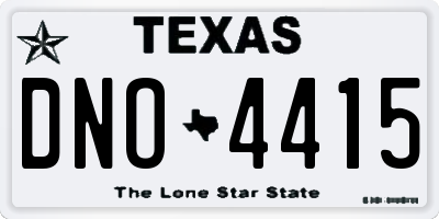 TX license plate DNO4415