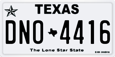 TX license plate DNO4416