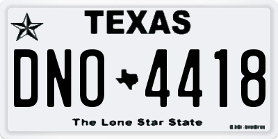 TX license plate DNO4418