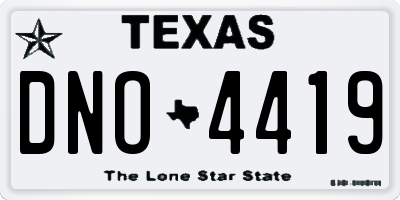 TX license plate DNO4419