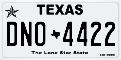 TX license plate DNO4422