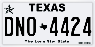 TX license plate DNO4424