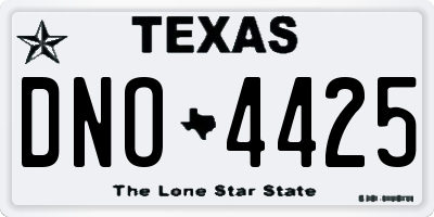 TX license plate DNO4425
