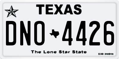 TX license plate DNO4426