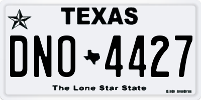 TX license plate DNO4427