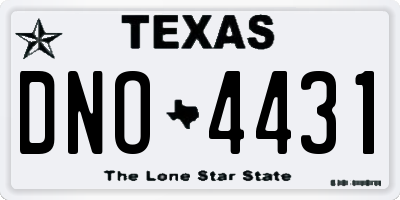 TX license plate DNO4431