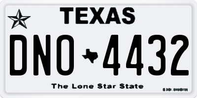 TX license plate DNO4432